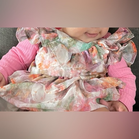 Wonder Nation|Colorful Chiffon Dress with Ruffles•••0-3 months, So Cute! - Picture 4 of 6